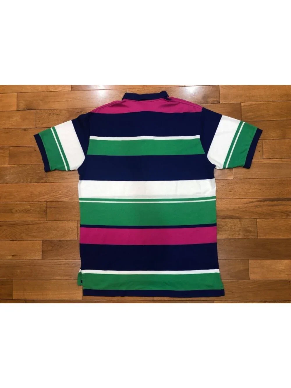 Vintage Polo Ralph Lauren 100% Cotton Multicolor Wide Stripe Golf Polo Size L